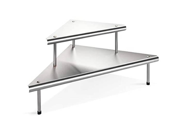 Maximex Étagère d'angle de cuisine Massivo Duo à 2 rayons\, Argent