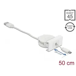 DELOCK Easy 45 Modul USB 2.0 Ausrollkabel USB Typ-A > EASY-USB Typ Micro-B weiß