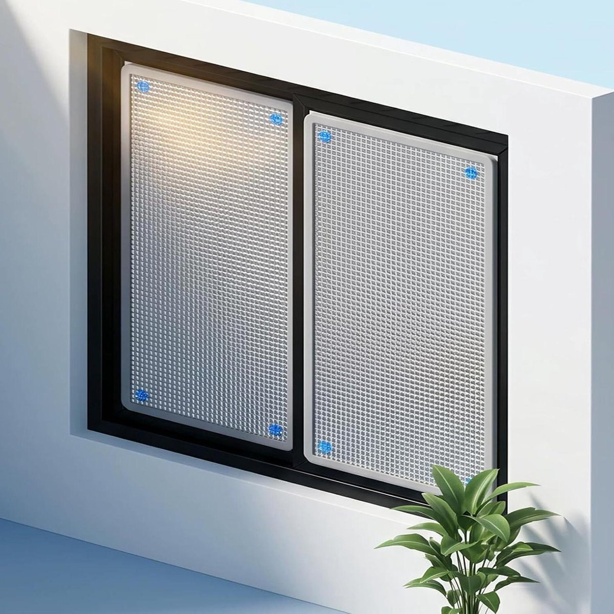 Verduisterende raamfolie voor privacy en warmte-isolatie, Zilver, 30 x 70 cm