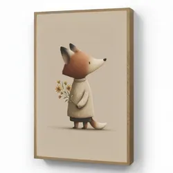 WANDLEUCHTE MIT AKKU Fuchs - Gelbe Blumen - Minimalistisch Farbwechsel 70x100 cm Wandlampe