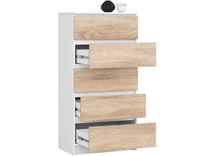 Raumhirsch Furniture Kommode mit 5 Schubladen 60 cm Schrank Sideboard Anrichte, Highboard / Kommode 60 cm, Sideboard Organizer für jeden Raum