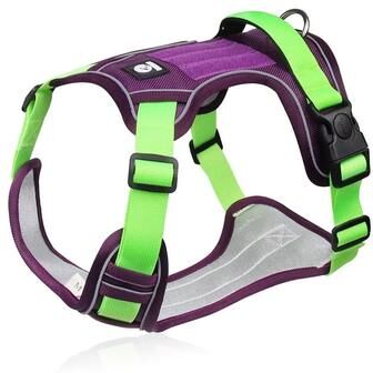 Uplift Treasures Reflective Tactical Dog Harness Waterproof 1680D Oxford Vest For Medium & Large Dogs purple m