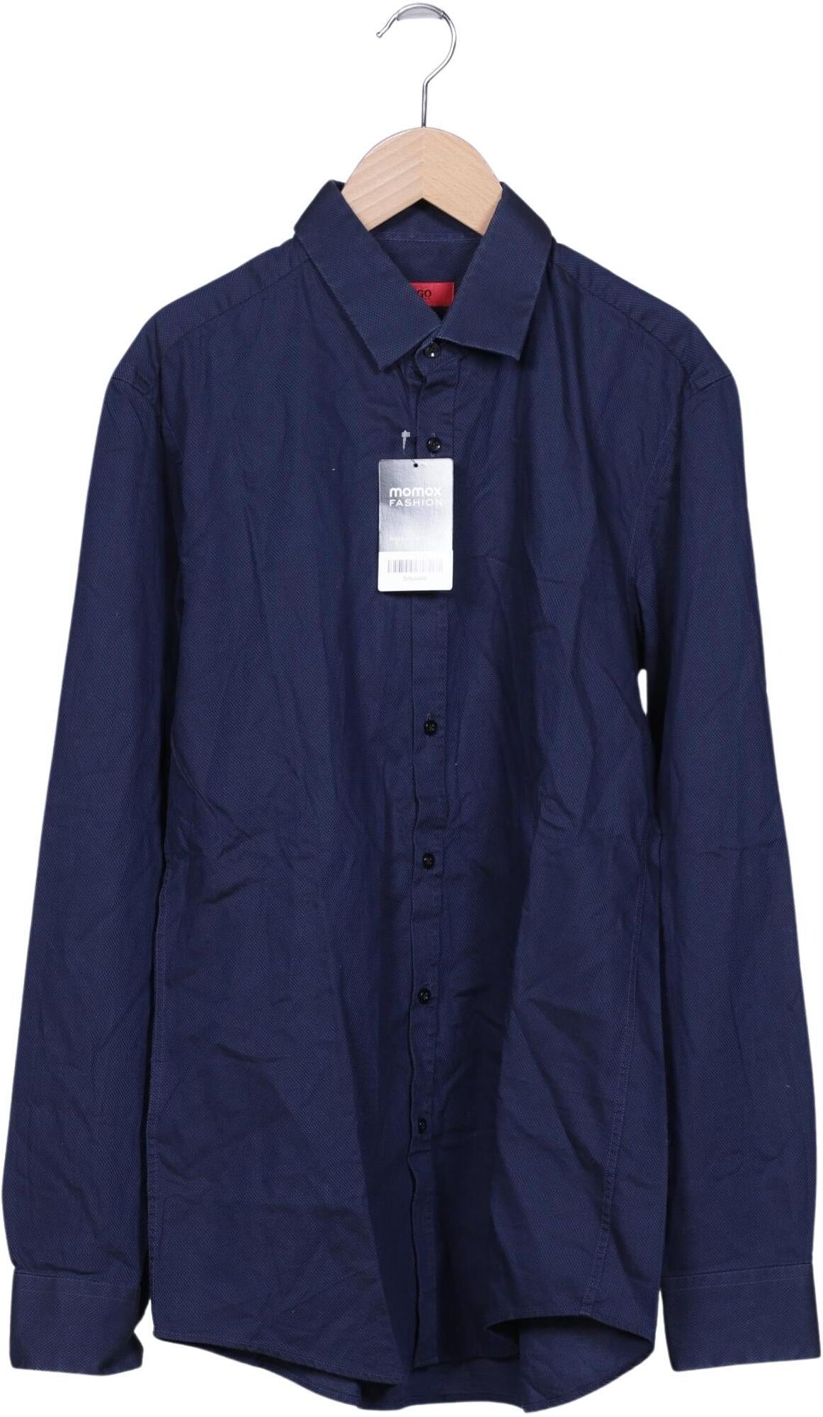 Hugo by Hugo Boss Herren Hemd, Marineblau, Gr. 40, Baumwolle - Second Hand