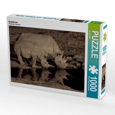CALVENDO Puzzle Nashörner | 1000 Teile Lege-Größe 64x48cm Foto-Puzzle für glückliche Stunden