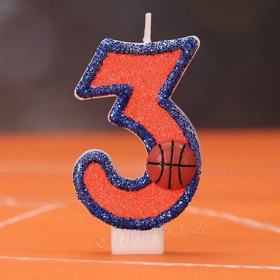 Uplift Treasures Basketball Number Birthday Cake Candle 3