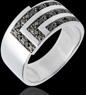 Edenly AP3213 - Ring Harmonie aus WeiÃŸgold und schwarzen Diamanten