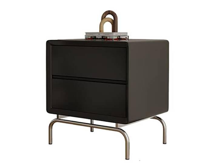 YCCHAH Bett mit Stauraum Nordischer Stil Kreatives Schlafzimmer Nachttisch Regal Modernes minimalistisches Wohnzimmer Couchtisch Beistelltisch Schwarz Desktop