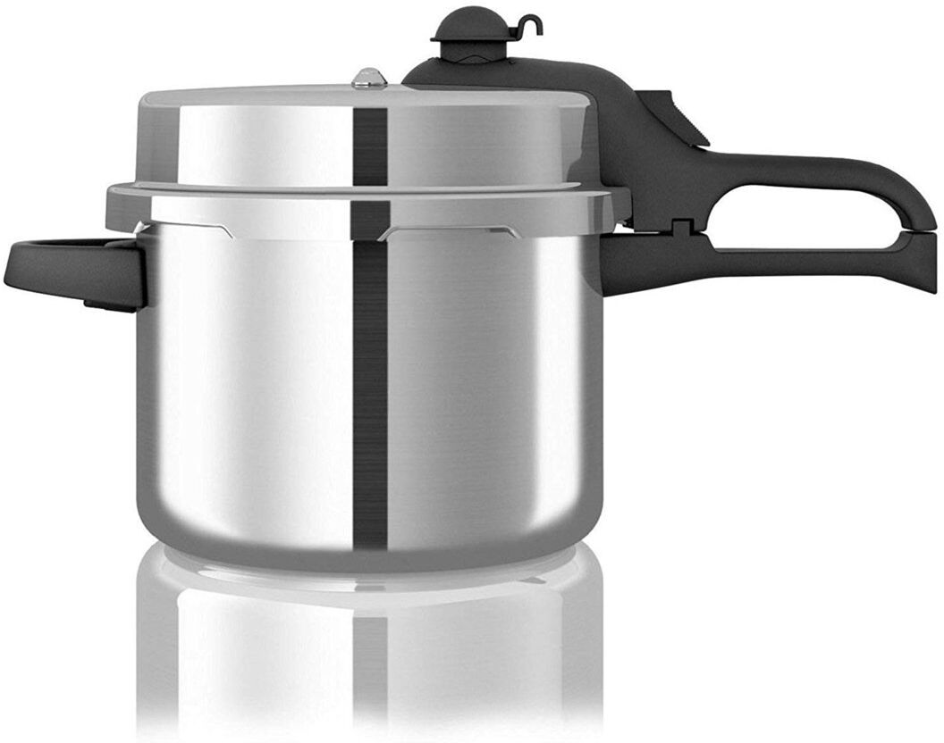 Tower T80213 Aluminium Pressure Cooker with High Dome Lid, 6 Litre, Silver Stainless Steel 6L
