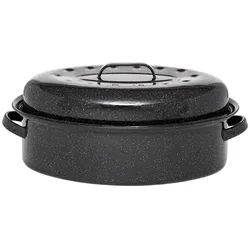 GRANITE WARE Graniteware - Roaster Cocotte aus emailliertem Stahl 8L - Sehr leicht - Großes Format