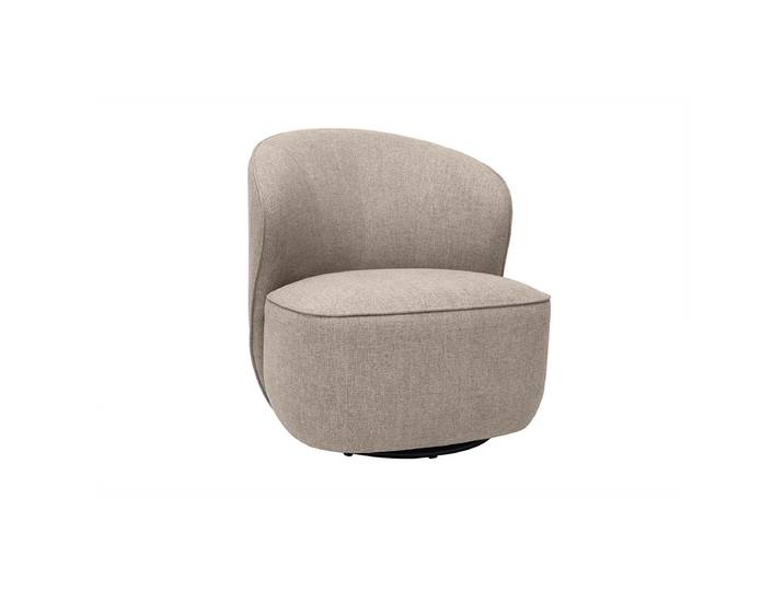 Fauteuil design pivotant en tissu taupe AMBER