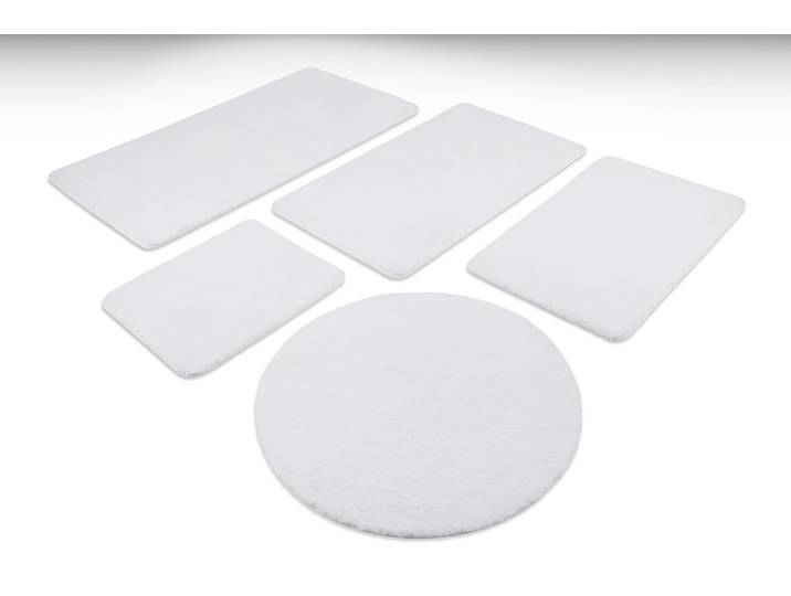 Badematte WECON HOME BASICS Joris , weiss (weiß), H:20mm, Polyester, Badematten, Badematte, waschbar, viele Grössen, Badezimmerteppich, uni
