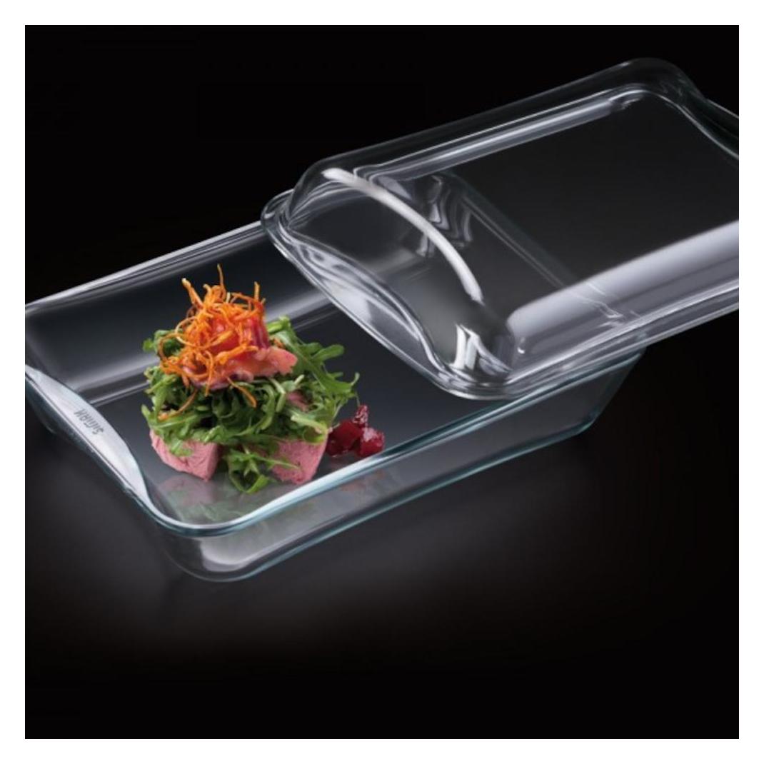Simax Auflaufform eckig mit Glas- und Kunstoffdeckel exclusive (021 016 005)