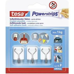 6x tesa, Klebehaken + Klebenagel, Powerstrips Klebehaken Small