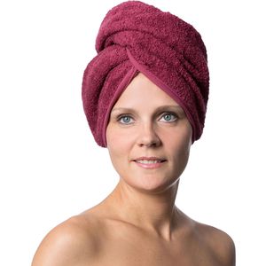 Zollner Handtuch Haarturban, brombeer, 23 x 64 cm, Haarhandtuch, aus 100% Baumwolle, 360 g/m²