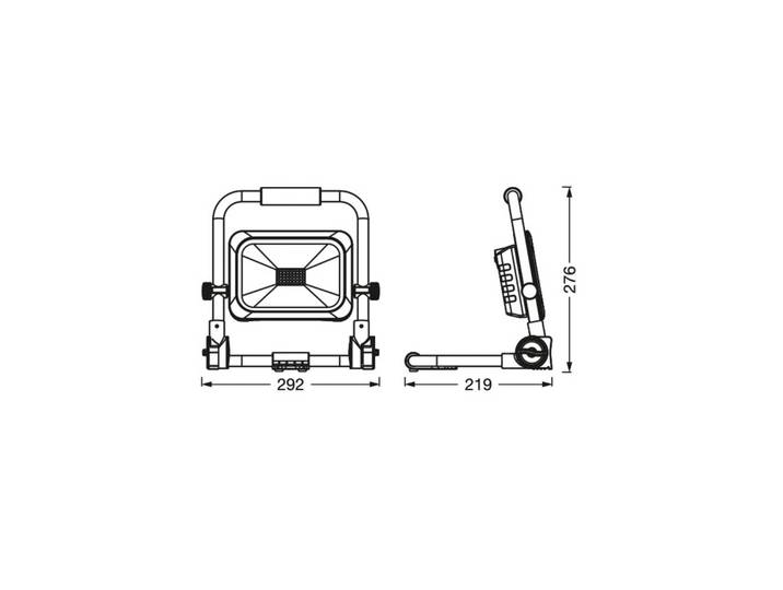 OSRAM LED-Akku-Arbeitslampe VALUE BATTERY, 30 W schwarz IP54 dimmbar, schwarz, Aluminium