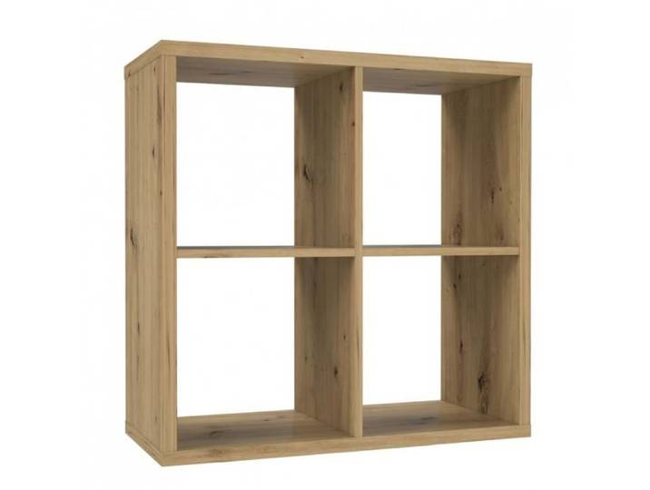 Etagère cube 4 casiers décor bois rustique texturé - CLASSICO Meubletmoi
