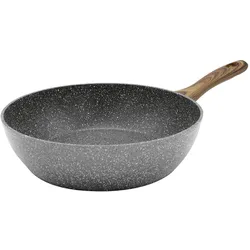 Krüger Geschmiedete Jumbo Alu-Pfanne, Ø 28 x 7,5 cm, Pfanne + Kochtopf, Grau