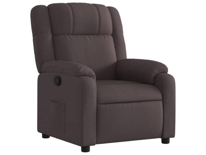 NLQMSU Sessel, neigbar, Dunkelbraun, Stoff Seitengriff, Neigung 135 Grad, Seitentasche, Metallrahmen, 110 kg, atmungsaktiver Stoff, gepolsterte Armlehnen