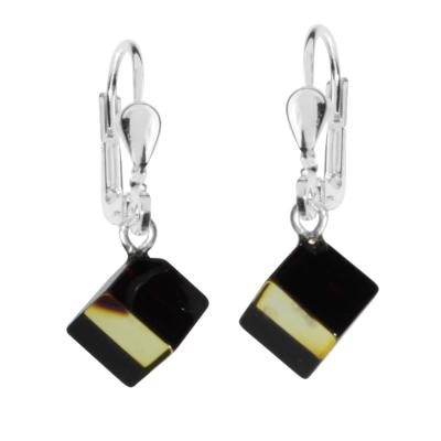 Paar Ohrhänger OSTSEE-SCHMUCK "Ostsee-Schmuck Ohrhänger Klassisch 7 x 7 mm", weiß, Ohrringe, Damen, 24 x 9mm, Silber 925 (Sterlingsilber)