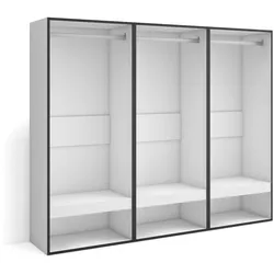 SKRAUT HOME Offener Schrank, Kleiderbügel mit Einlegeböden, 180x35x145 cm, Schlafzimmer, Kleidung, Schuhe, Moderner Stil, Weiß - 438_7