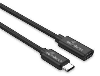 MediaRange MRCS245 USB-C verlengkabel, USB 3.2, 60W, 2 meter, zwart