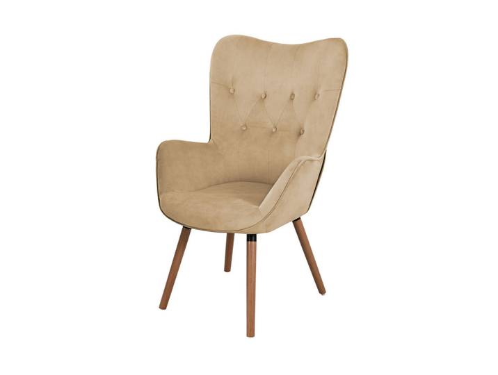 Svita Ohrensessel Cleo Stoffbezug Beige, 61x107x70 cm, Wohnzimmer, Sessel, Polstersessel