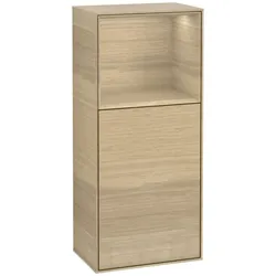 Villeroy und Boch Finion Seitenschrank F500PCPC 41,8x93,6x27cm, links, Regal oben Oak Veneer, Oak Veneer