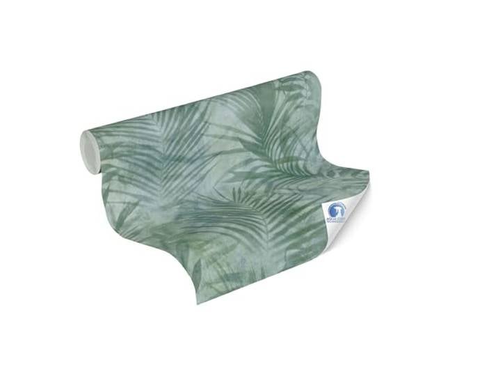 Livingwalls papier peint DESIGNDROP - papier peint intissé préencollé palmiers feuilles en vert\, bleu - 10\,05m x 0\,53m - papier peint effet jungle - 784521