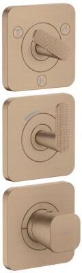 Hansgrohe Axor Citterio C Thermostatmodul 380/120, 49711310 cubic cut, Brushed Red Gold, Unterputz, mit Rosetten