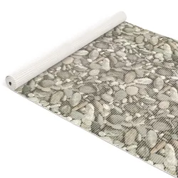 Badematte Weichschaummatte Bad Steine Kieselsteine Grau Breite 130 cm Meterware - 120 x 130 cm