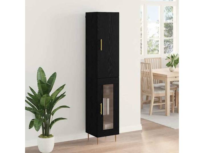 Buffet haut - MOTHINESSTO - MOT5660 - Chêne noir - Bois d'ingénierie - 2 portes
