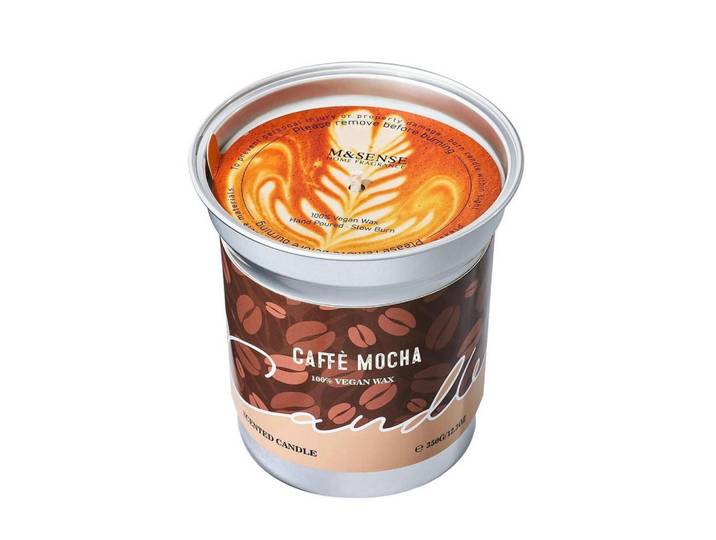 Duftkerze Coffee Mocha 350g Sojawachs bis 73 Std. Brenndauer, Braun, Glas, 7 cm, Dekoration, Kerzen & Kerzenhalter, Duftkerzen