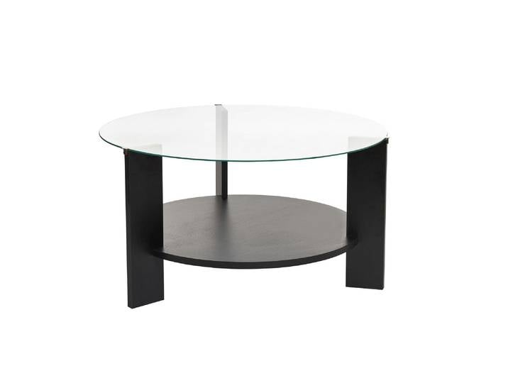 Couchtisch WOODY FASHION Clara 75 x 40 cm , schwarz, B:75cm H:40cm T:75cm, Tische, Couchtisch, Runder Couch- und Beistelltisch