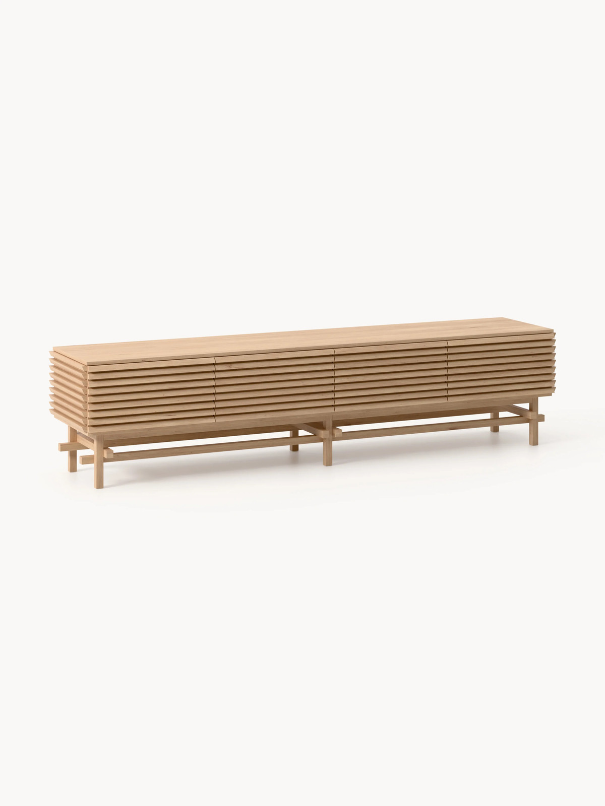 Westwing Collection TV-meubel Pierce van eikenhout met soft-close lades