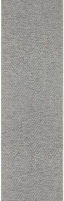TOWN & COUNTRY BASICS Pax Herringbone Textured Solid Machine Washable Area Rug Grey