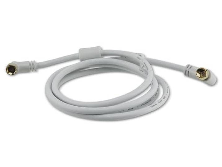Hama 00122510 coaxkabel 1,5 m F wit - coaxkabel (F, 1,5 m, stekker/stekker, wit, 75 Ohm)