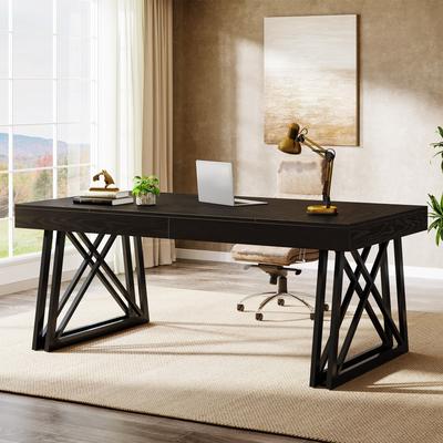 Bluebell 63'' Executive Desk, Office Computer Desk with Sturdy X-Shaped Legs
