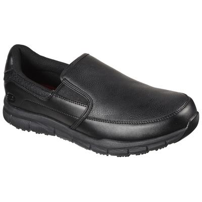 Berufsschuh SKECHERS "NAMPA-GROTON" Gr. 48,5, schwarz, 48,5, Textil, Lederimitat, Schuhe, Slipper für Gastronomie, Pflege, Krankenhaus mit Strecheinsätzen