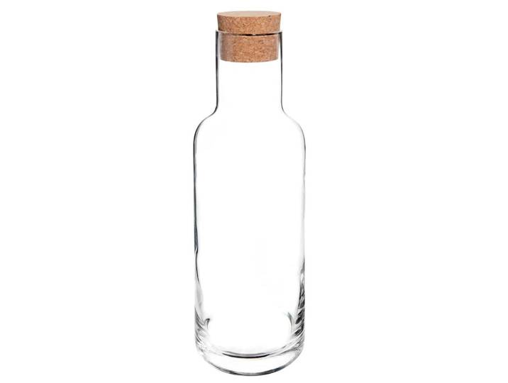 Glaskaraffe mit Korkdeckel 1L