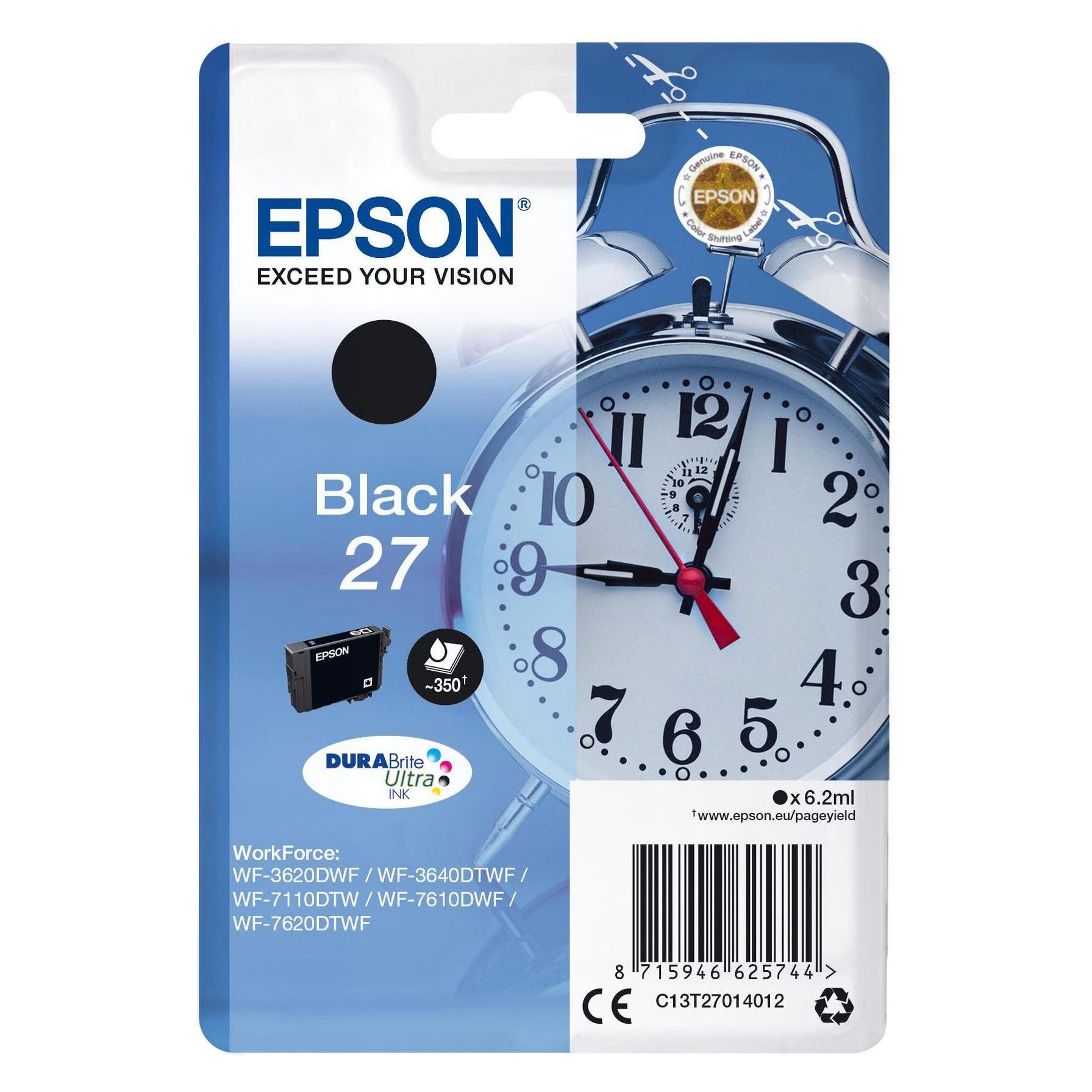 Epson Ink/27 Alarm Clock BK SEC (BK) (C13T27014022)