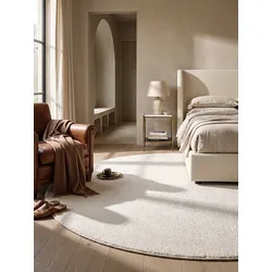 Teppich Hochflor Creme 160x160 cm - ALDAN   Kadima Design