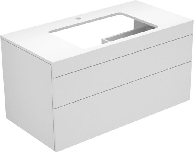 Keuco Meuble sous-lavabo Edition 400 100x54,6x53,5cm, 2 tiroirs, avec L, fumé/fumé (31572170100)