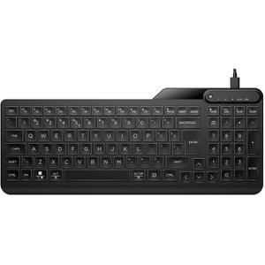 HP Tastatur 405 Backlit Wired Keyboard 7N7C1AA, USB, mit Beleuchtung, schwarz