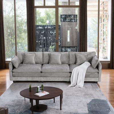 Chenille Cloud Modular Sofa with Double Layer Upholstered Seat Cushion