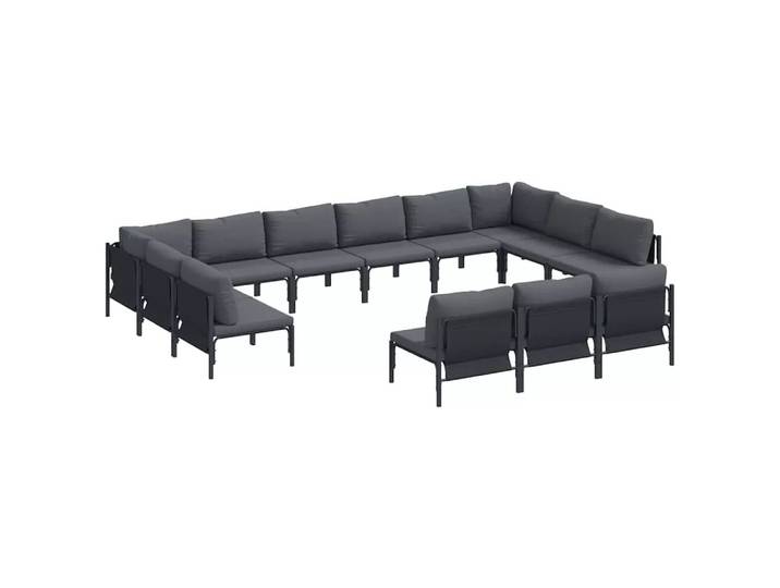 VidaXL - Gartenmöbel stahl, One Size, Schwarz