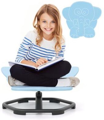Costway Kids Sensory Swivel Chair Elephant 360° Spinning Chair with Non-Slip Metal Base-Blue