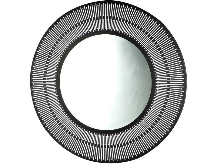 home24 Spiegel Como Ø 76cm zwart spiegelglas/gelakt ijzer 76cm