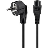 Kaltgerätekabel Notebook, C5 > Schutzkontakt-Stecker schwarz, 1,8 Meter, abgewinkelter Stecker