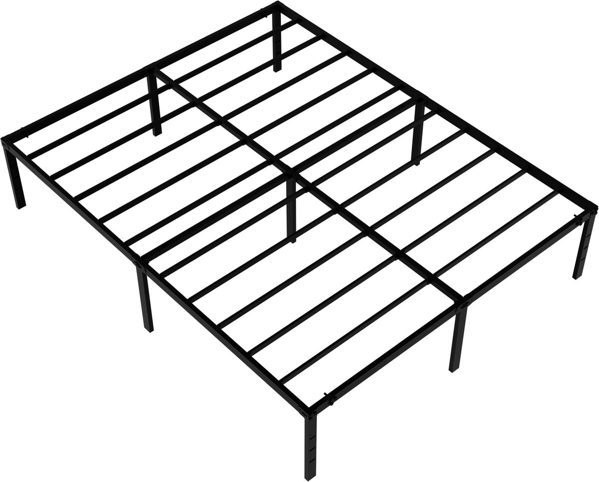 Froadp Modern Metalen Platformbed voor Volwassenen, Zwart, B/D: 160 x 200 cm, Hoogte: 41,5 cm