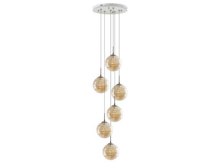 Suspension en fer et verre, ambré, h.150cm